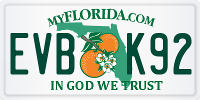 FL license plate EVBK92