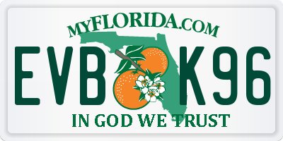 FL license plate EVBK96