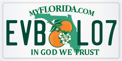 FL license plate EVBL07