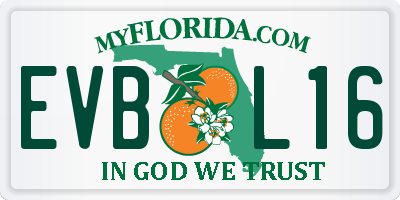 FL license plate EVBL16