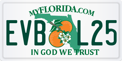 FL license plate EVBL25
