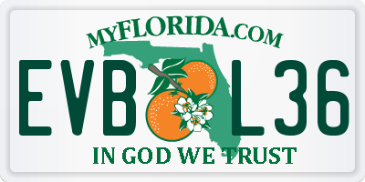 FL license plate EVBL36