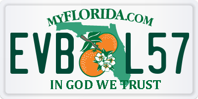 FL license plate EVBL57