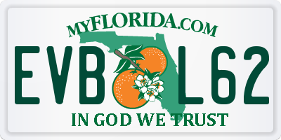 FL license plate EVBL62
