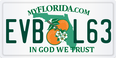 FL license plate EVBL63