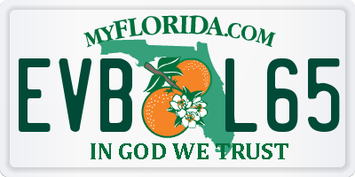 FL license plate EVBL65