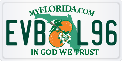 FL license plate EVBL96