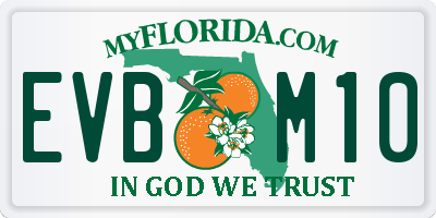 FL license plate EVBM10
