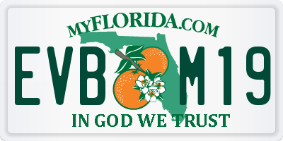 FL license plate EVBM19