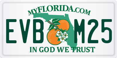FL license plate EVBM25