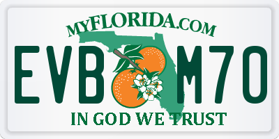 FL license plate EVBM70