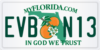 FL license plate EVBN13