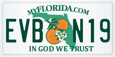 FL license plate EVBN19