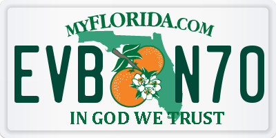 FL license plate EVBN70