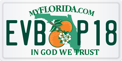 FL license plate EVBP18