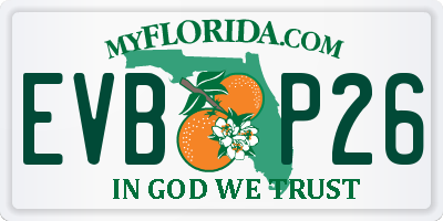 FL license plate EVBP26