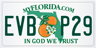 FL license plate EVBP29
