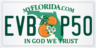 FL license plate EVBP50