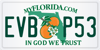 FL license plate EVBP53