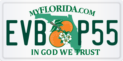 FL license plate EVBP55