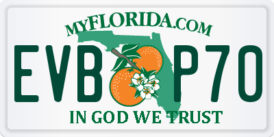 FL license plate EVBP70