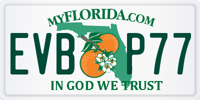 FL license plate EVBP77