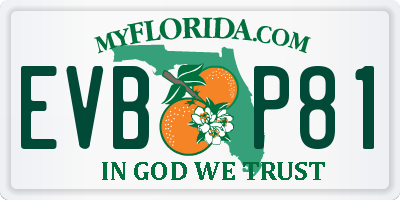 FL license plate EVBP81