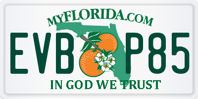 FL license plate EVBP85