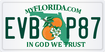 FL license plate EVBP87