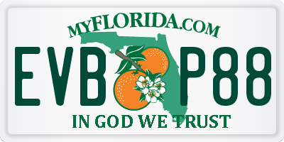 FL license plate EVBP88