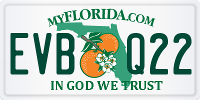 FL license plate EVBQ22