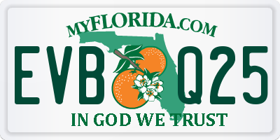 FL license plate EVBQ25