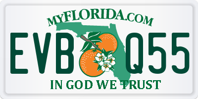 FL license plate EVBQ55