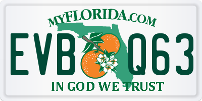 FL license plate EVBQ63