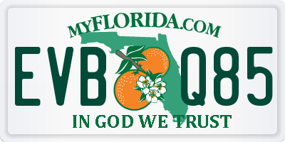 FL license plate EVBQ85