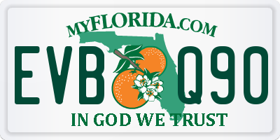 FL license plate EVBQ90