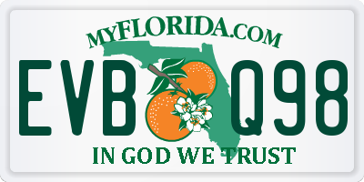 FL license plate EVBQ98