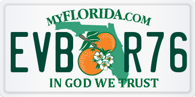 FL license plate EVBR76