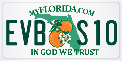 FL license plate EVBS10