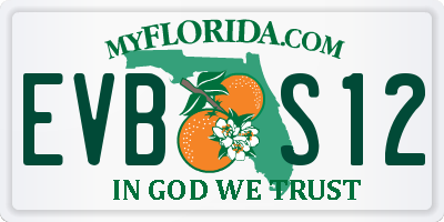 FL license plate EVBS12