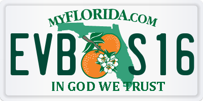 FL license plate EVBS16
