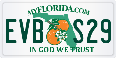 FL license plate EVBS29