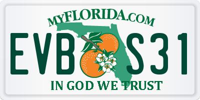 FL license plate EVBS31