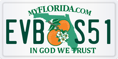 FL license plate EVBS51