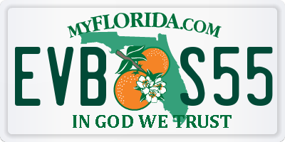 FL license plate EVBS55