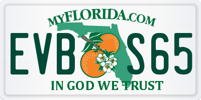 FL license plate EVBS65