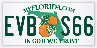 FL license plate EVBS66