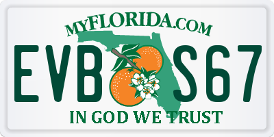 FL license plate EVBS67