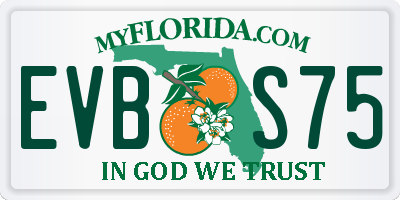 FL license plate EVBS75