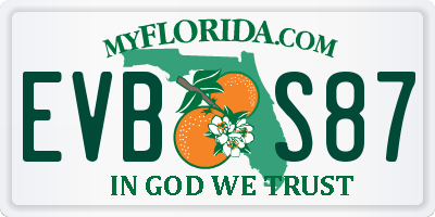 FL license plate EVBS87